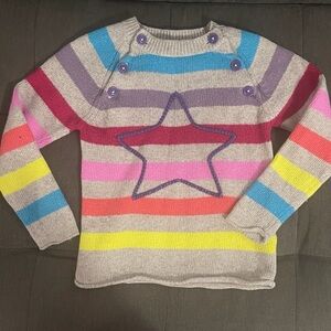 Mini Biden Striped Multicolor Star Toddler Sweater